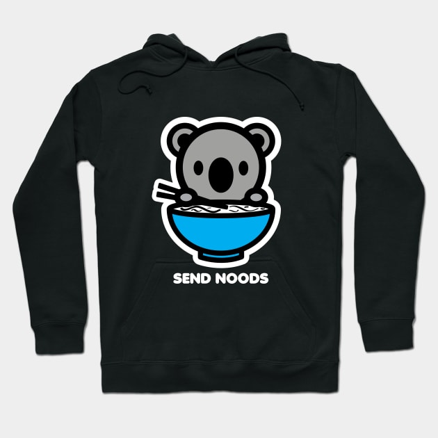 Koala Bear Send Noods Food Noodles Pho Ramen Funny Animal Bambu Brand Hoodie by Bambu